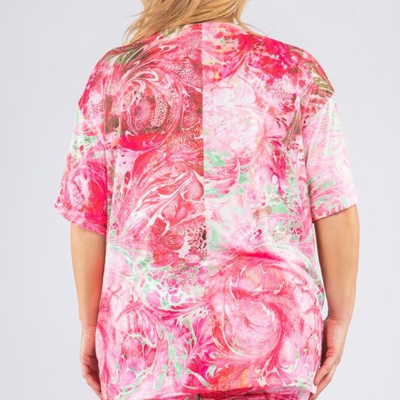 Tie-Dye Loose Top and Biker Short Set - Picture 4 of 5